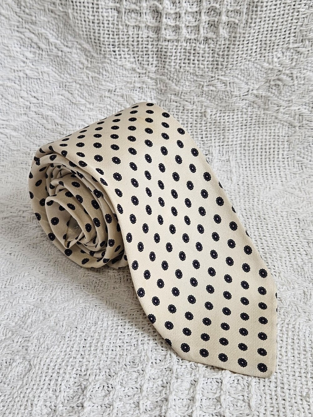 Vtg Robert Talbott For J. Kleinbauer Silk Hand Sewn & Printed In Italy Tie 3"